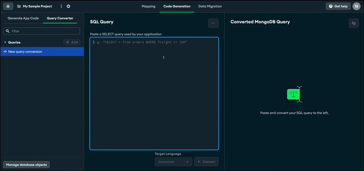 Query Converter animated