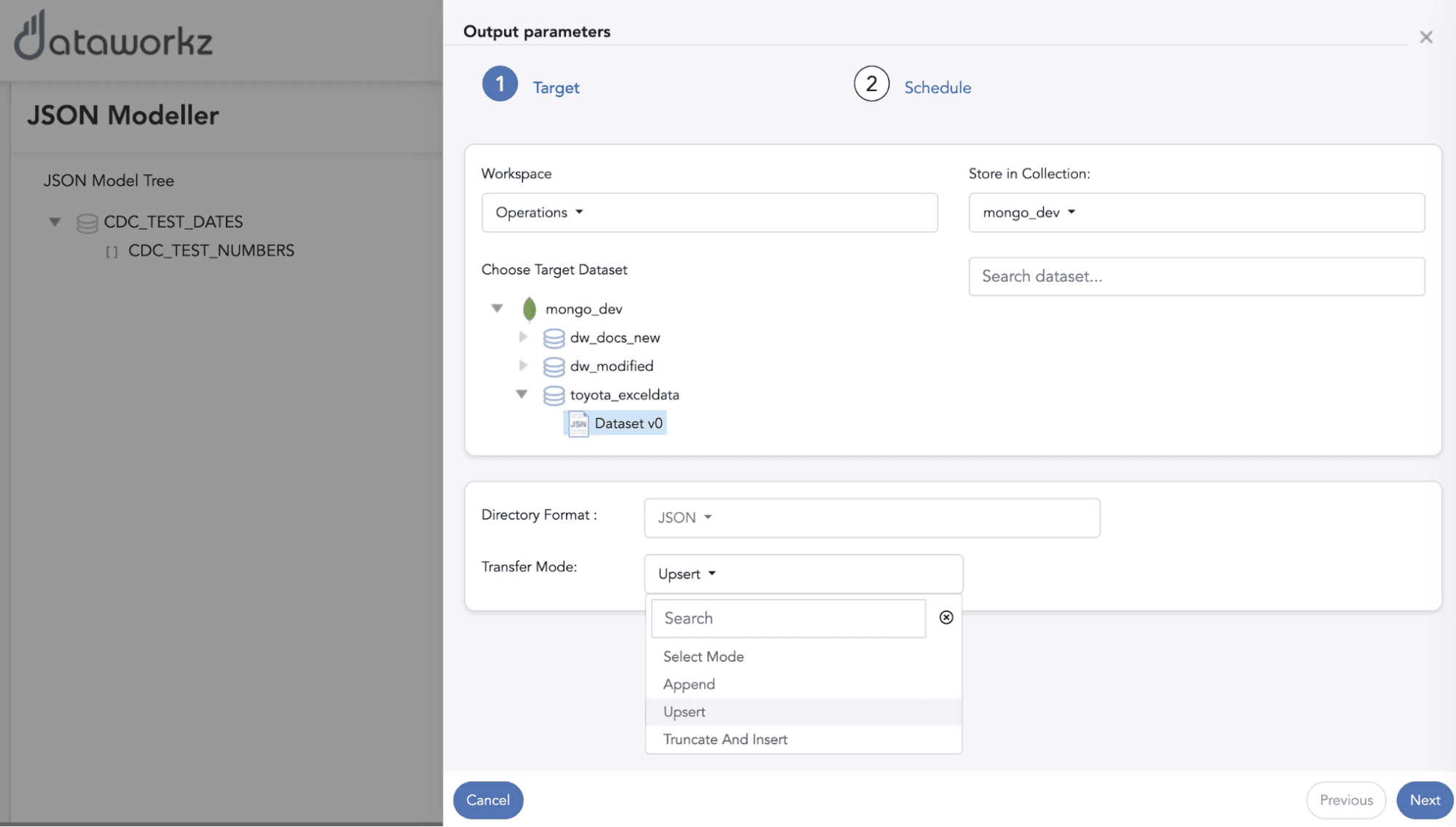 Dataworkz JSON Upsert and key settings