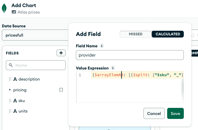 Add a calculated field to your Chart