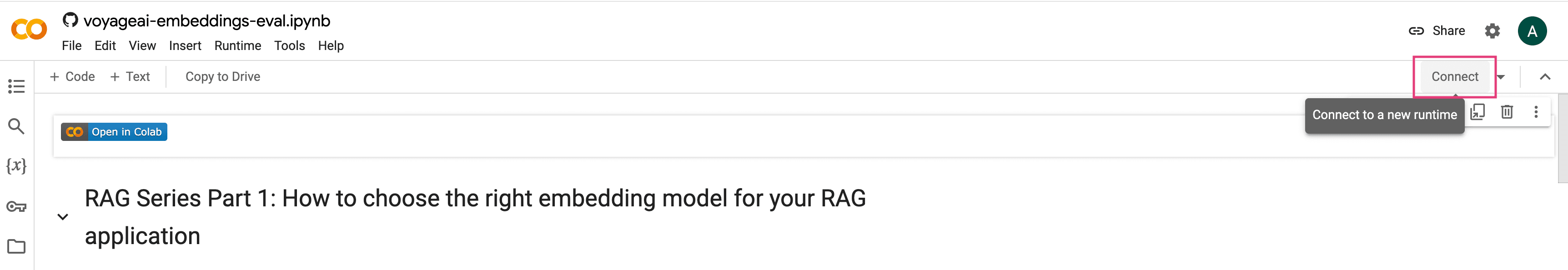 Connecting to a hosted runtime environment in Google Colaboratory