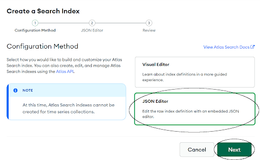 Configuring an index before creation