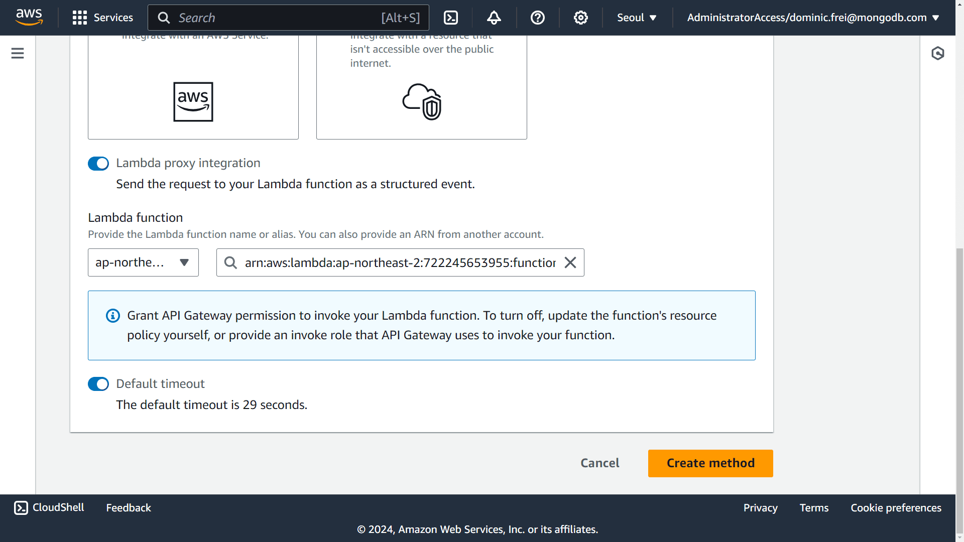 Method configuration