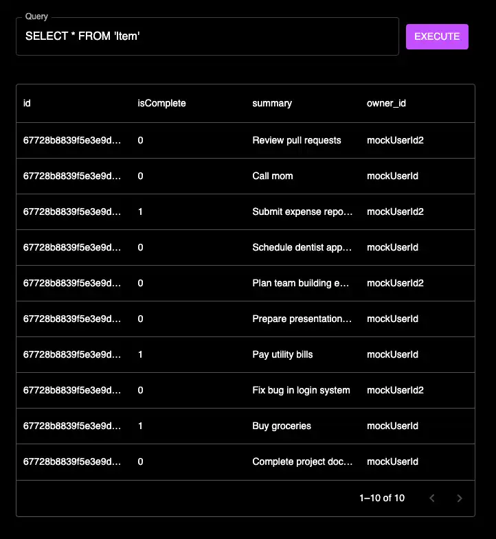 Screenshot of the UI