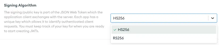 The Signing Keys configuration inputs