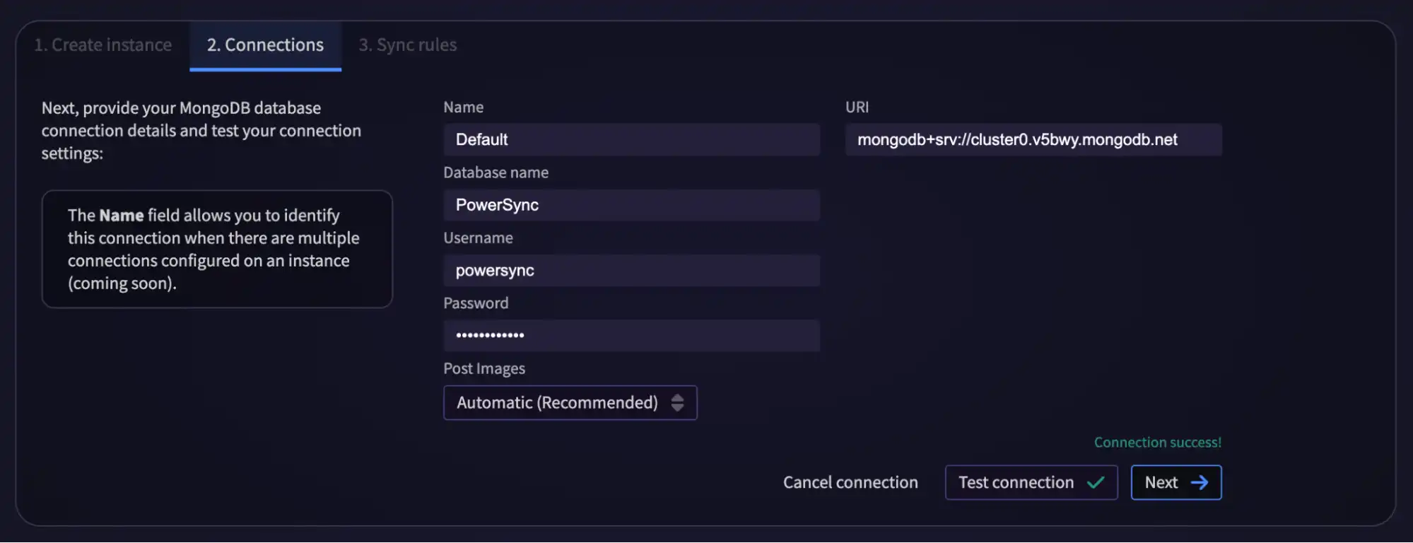 Screenshot of the UI