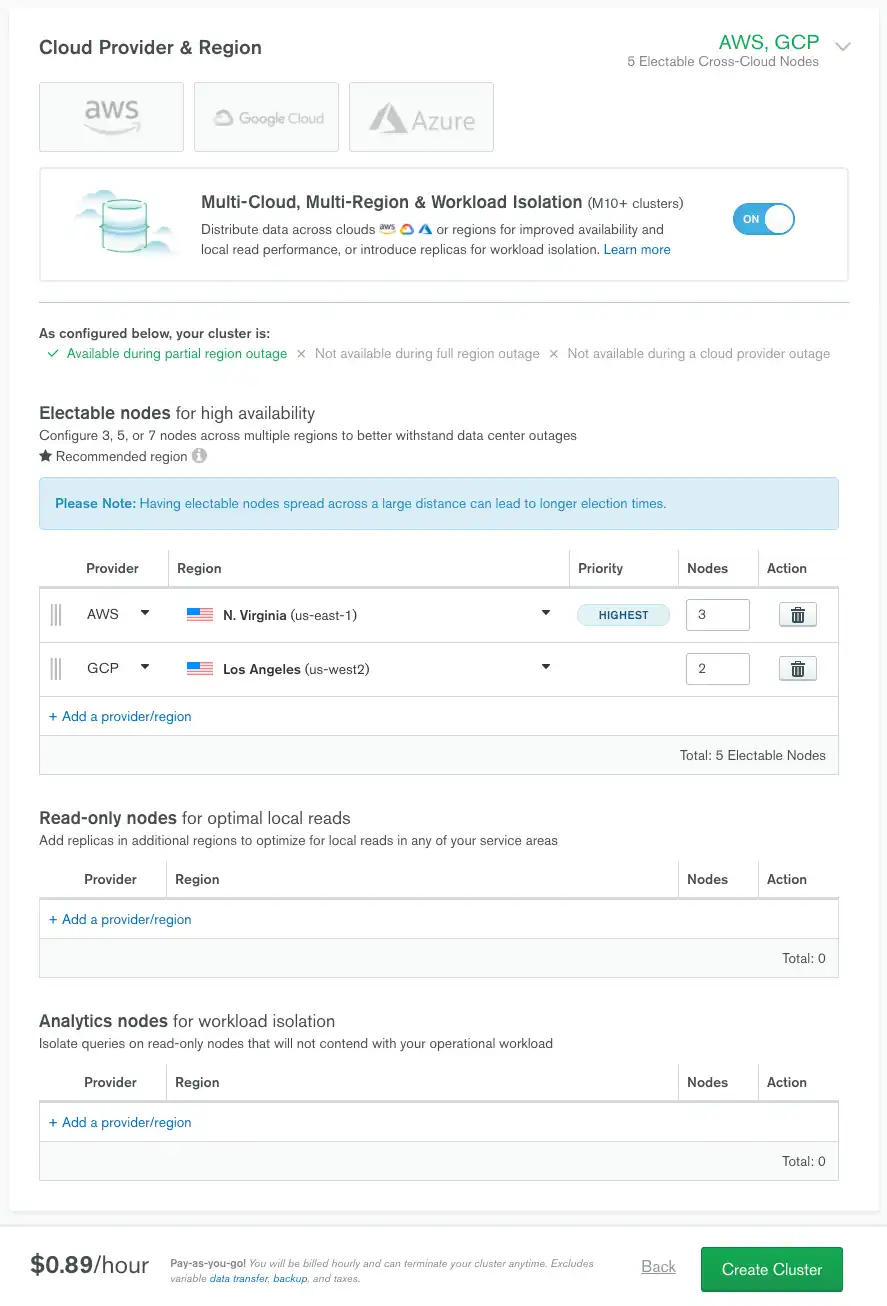 Multi-Cloud Provider, Multi-Region & Workload Isolation feature