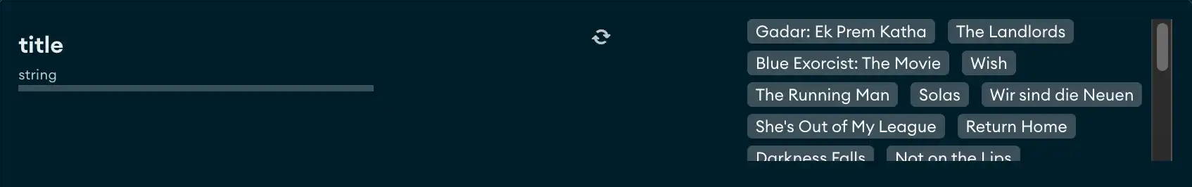 Example of string data types