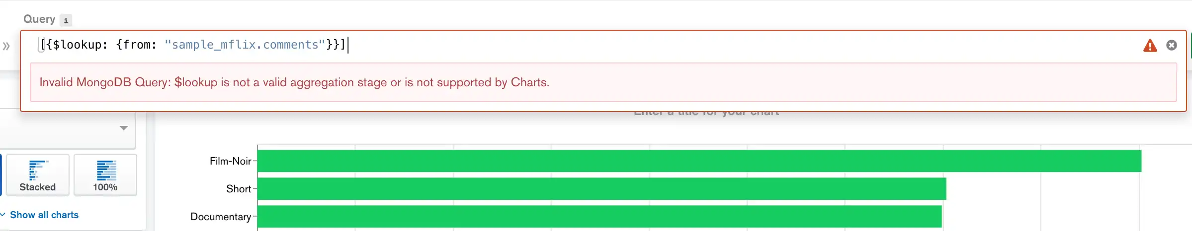 Example Aggregation Pipeline Error