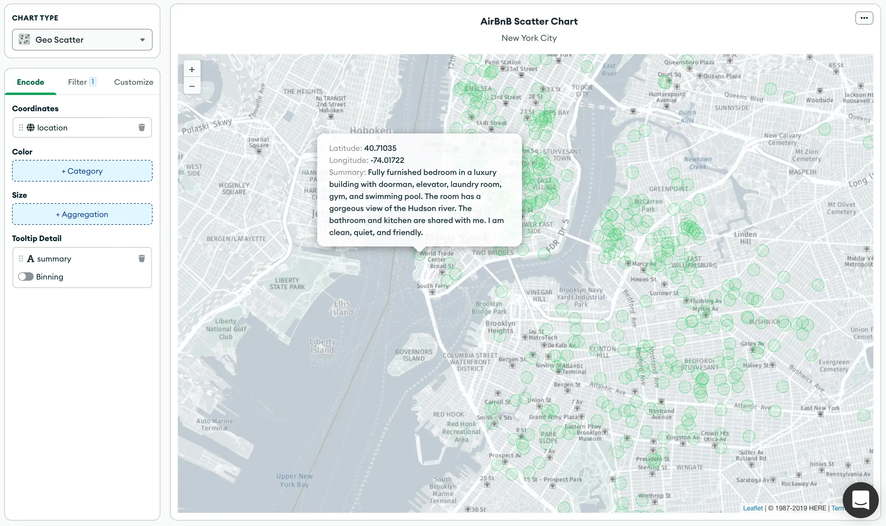 Geospatial scatter tooltip example