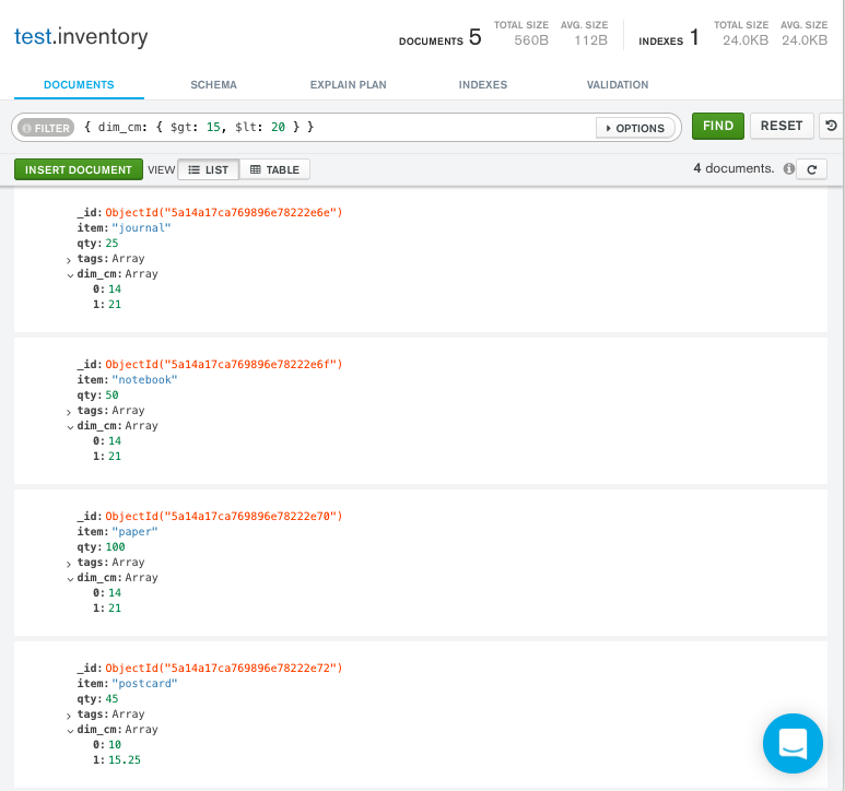 Query array using a compound filter