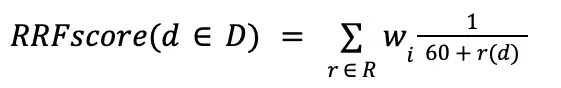 The reciprocal rank fusion formula