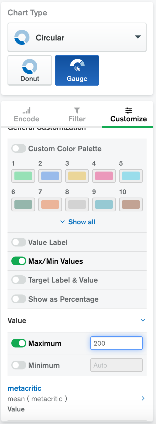 Customization tab
