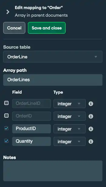 Order Mapping Rule Example