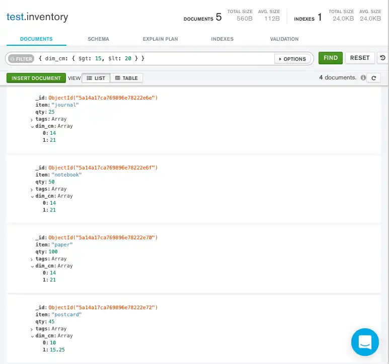 Query array using a compound filter