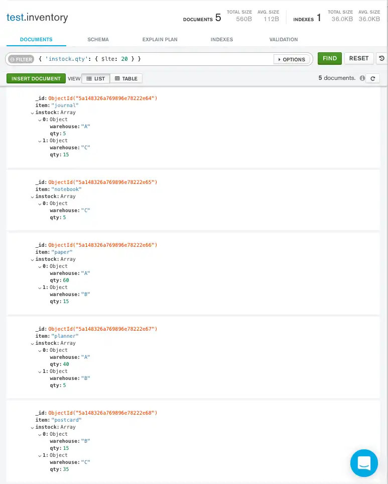 Query for embedded field matching single condition