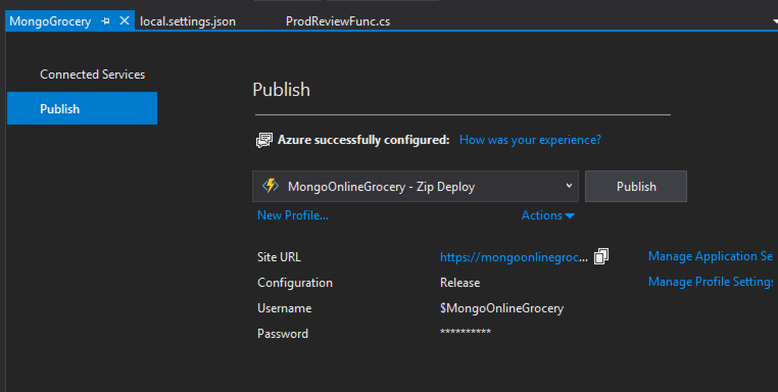 Azure Publish Wizard