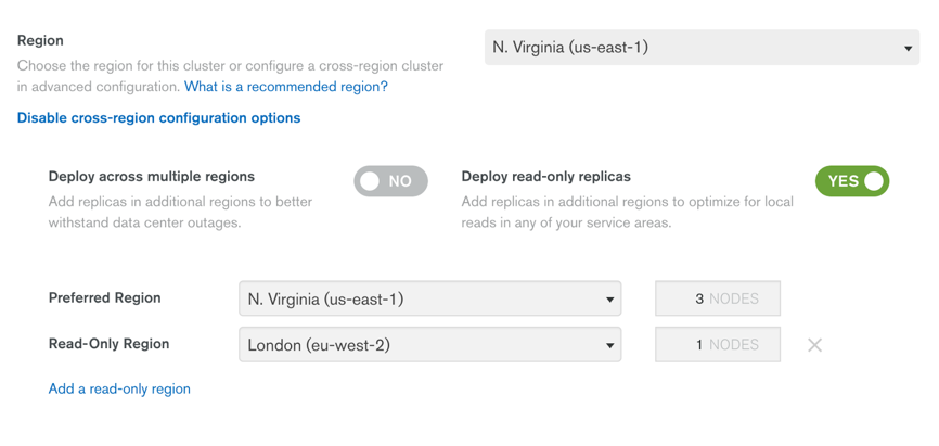 Cross-region configuration example two