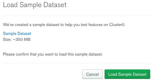 Loading sample dataset in MongoDB Atlas