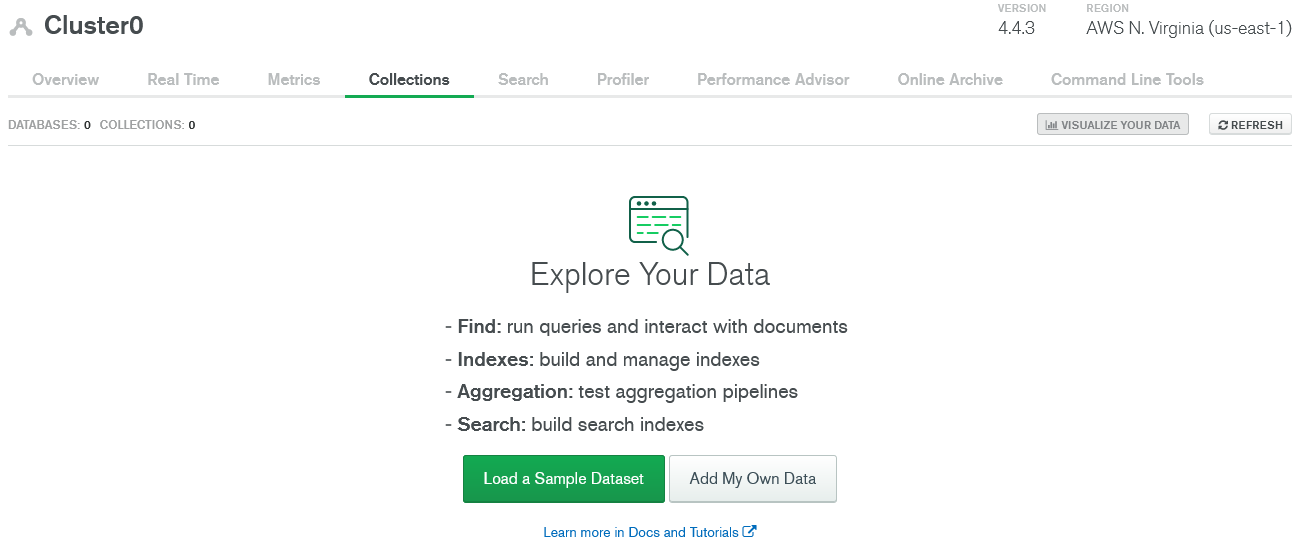 load sample data in mongodb atlas