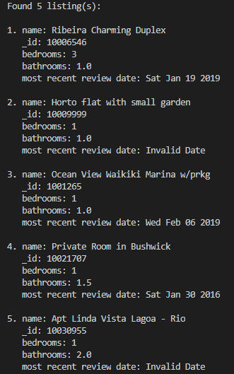 node.js code for mongodb database