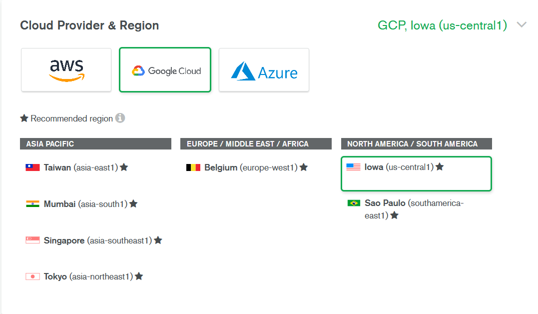 select google cloud cloud provider