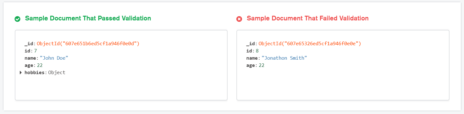 sample document validation results