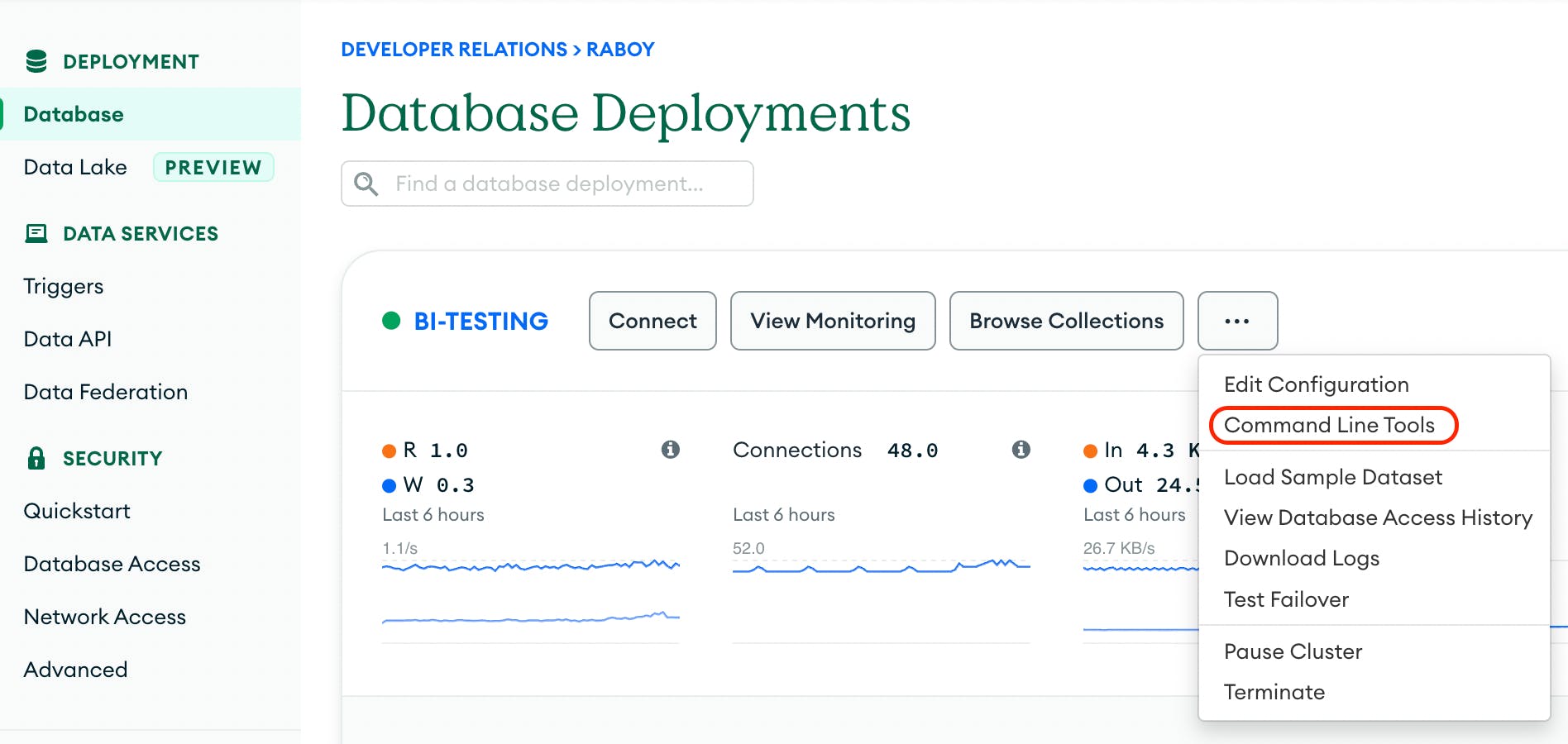 Navigating to the Command Line Tools page