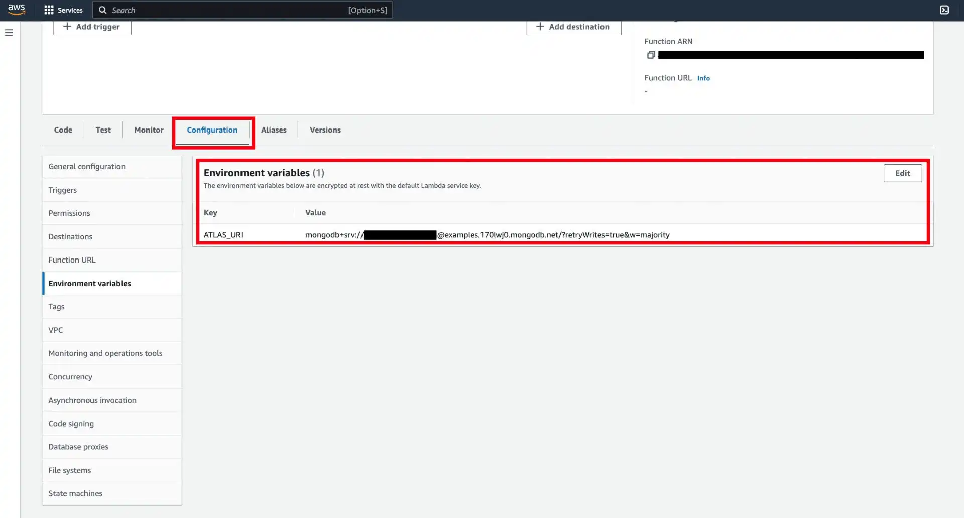 AWS Lambda MongoDB配置